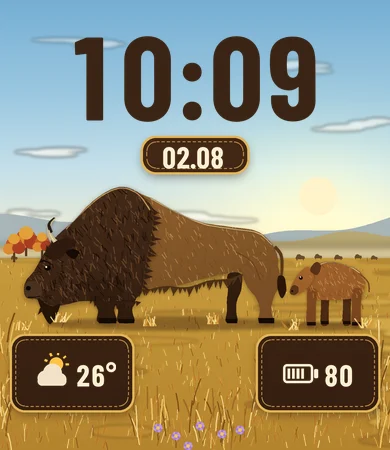 Bison Herd Autumn Prairie