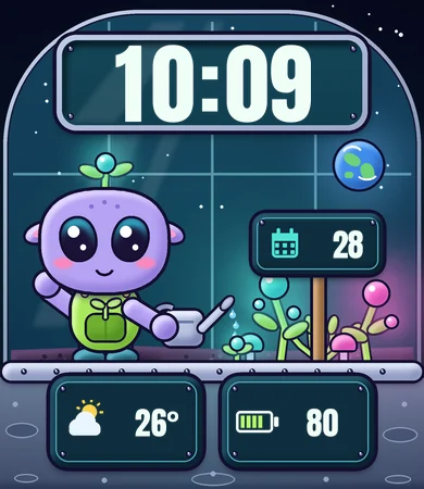 Chibi Alien Botanist Moon Garden Dome