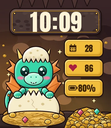 Chibi Baby Dragon Egg Shell Nest Cave