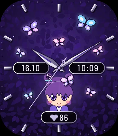 Chibi Butterfly Wisteria Purple Analog