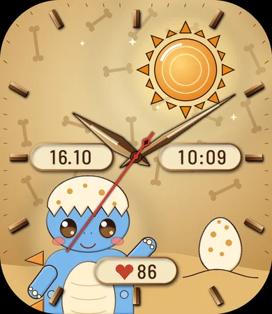 Chibi Dino Fossil Amber Sand Analog
