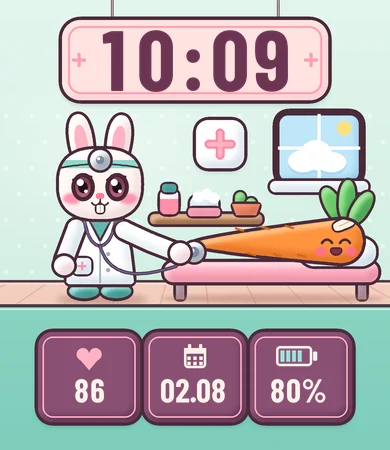 Chibi Doctor Rabbit Stethoscope Clinic