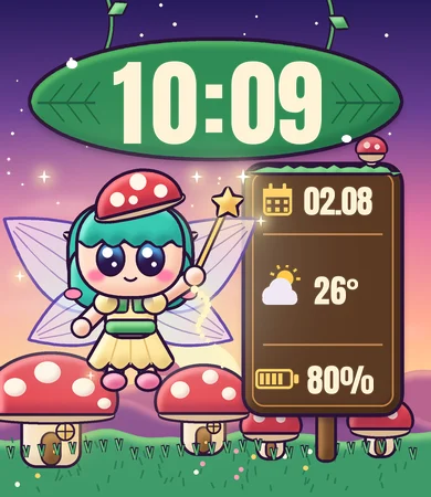 Chibi Fairy Mushroom Village Dawn