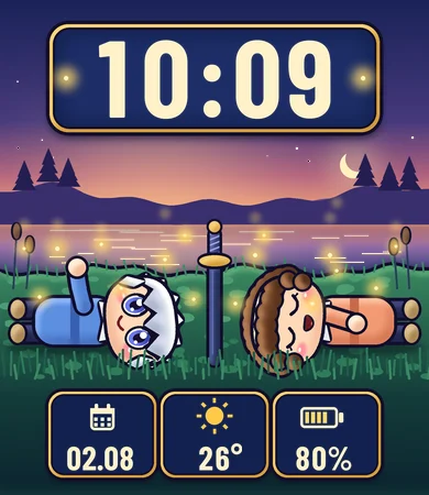 Chibi Firefly River Twilight Rest Pair