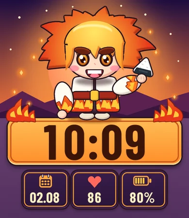 Chibi Flame Haori Flared Hair Man Ember Dusk