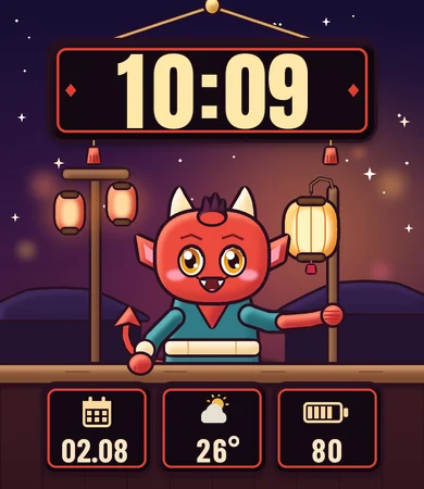 Chibi Friendly Little Horned Imp Lantern