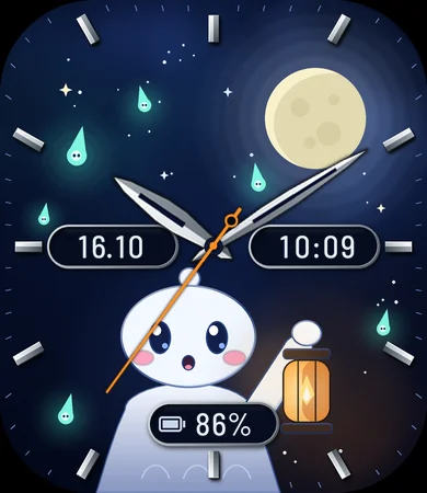Chibi Ghost Lantern Midnight Analog