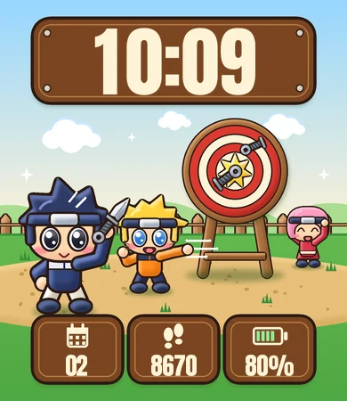 Chibi Kunai Target Practice Trio
