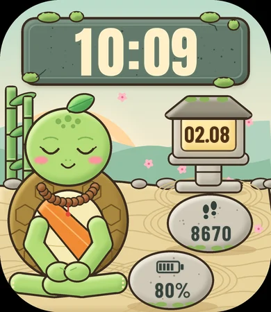 Chibi Meditating Tortoise Zen Garden