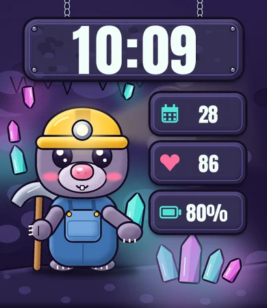 Chibi Miner Mole Crystal Cave