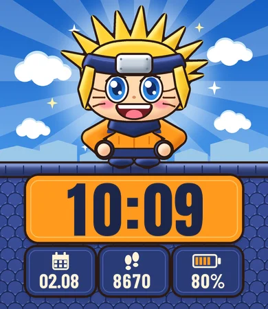 Chibi Orange Ninja Boy Headband Grin