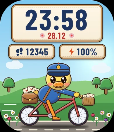 Chibi Postman Duck Bicycle Letters