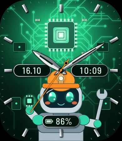 Chibi Robot Engineer Circuit Board Analog