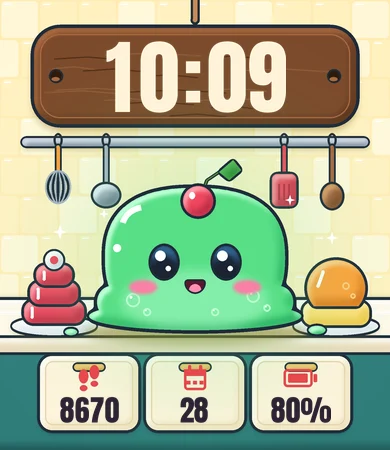 Chibi Slime Blob Jelly Kitchen Counter