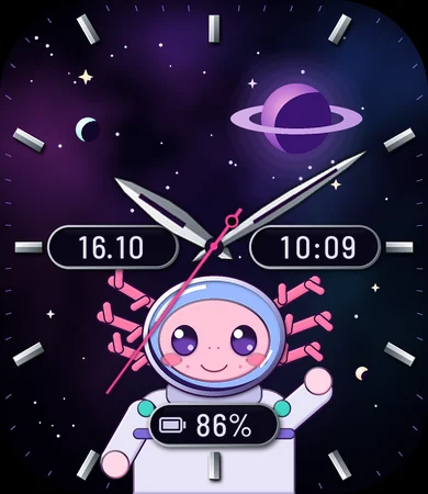 Chibi Spaceman Axolotl Nebula Analog