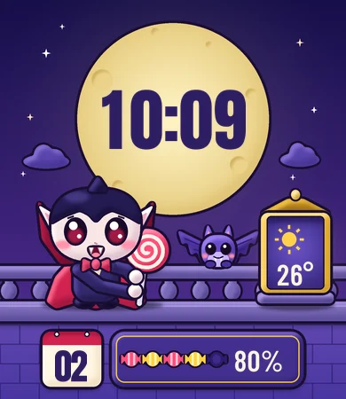 Chibi Vampire Kid Candy Moonlight Balcony