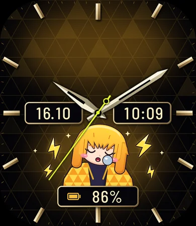 Chibi Yellow Lightning Scale Sleepy Analog