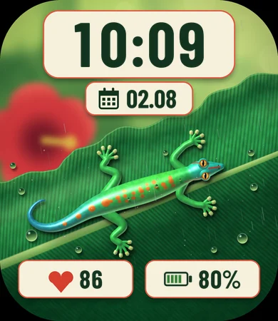 Day Gecko Hibiscus Leaf
