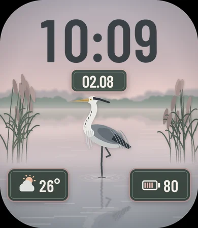 Grey Heron Misty River