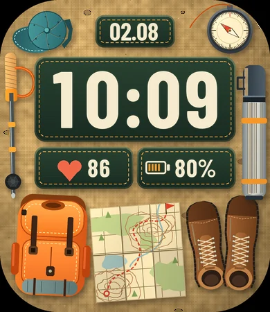 Hiking Gear Flatlay Trail