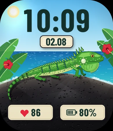 Iguana Green Tropical Rock