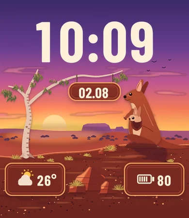 Kangaroo Outback Sunset