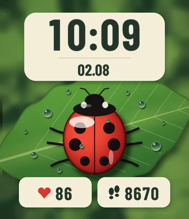 Ladybug Leaf Dew