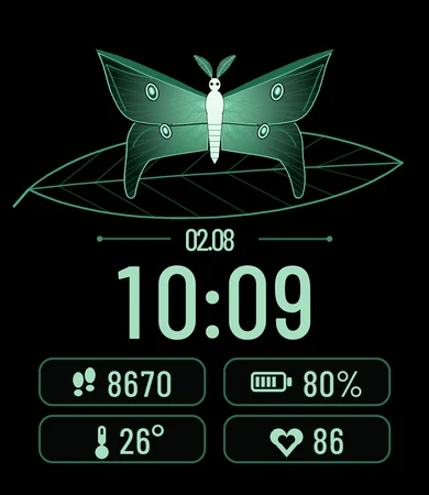 Luna Moth Black Leaf