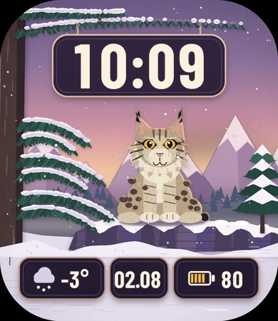 Lynx Snowy Pine Ledge