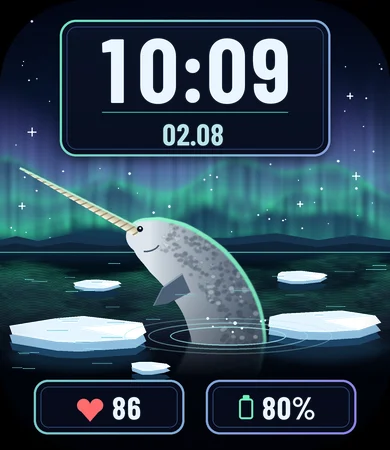 Narwhal Arctic Ice Aurora