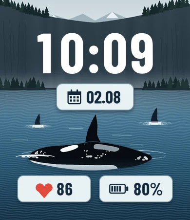 Orca Pod Fjord Surface