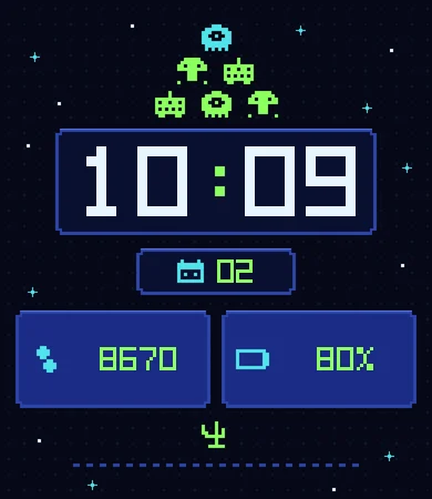 Pixel Alien Grid