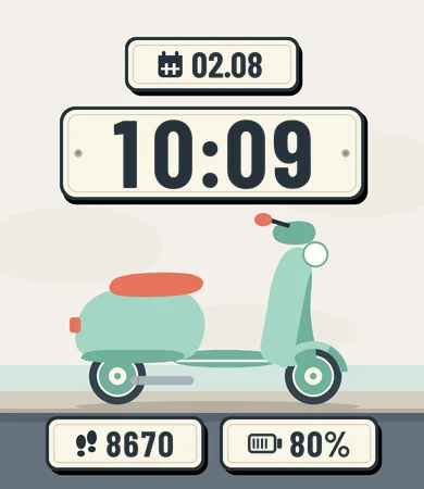 Retro Scooter Pastel