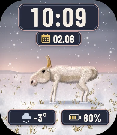 Saiga Steppe Snowfall