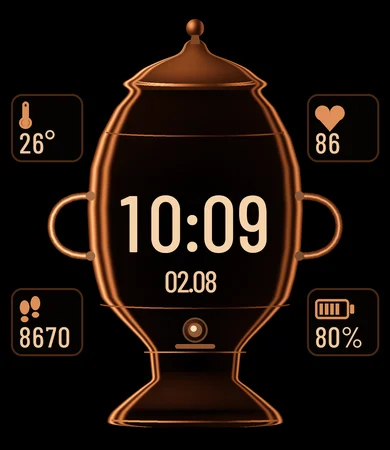 Samovar Copper Reflections Black