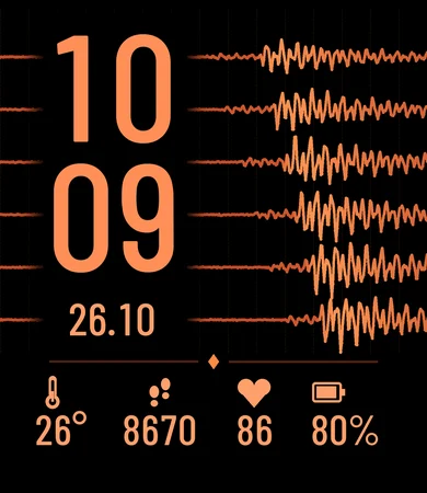 Seismograph Trace Ink Black