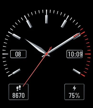 Speedometer Ticks Red Black Analog
