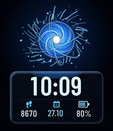 Spinning Blue Energy Sphere Dark