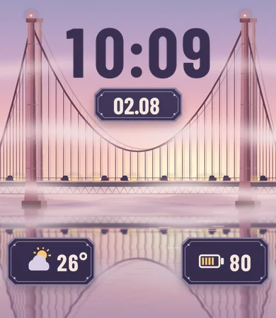 Suspension Bridge Fog Dawn