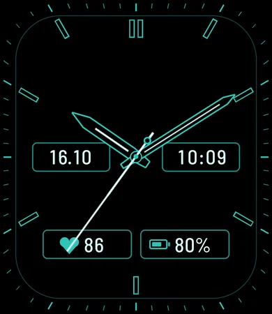 Triple Ring Tick Teal Analog