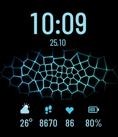 Voronoi Cells Glow Edge Black